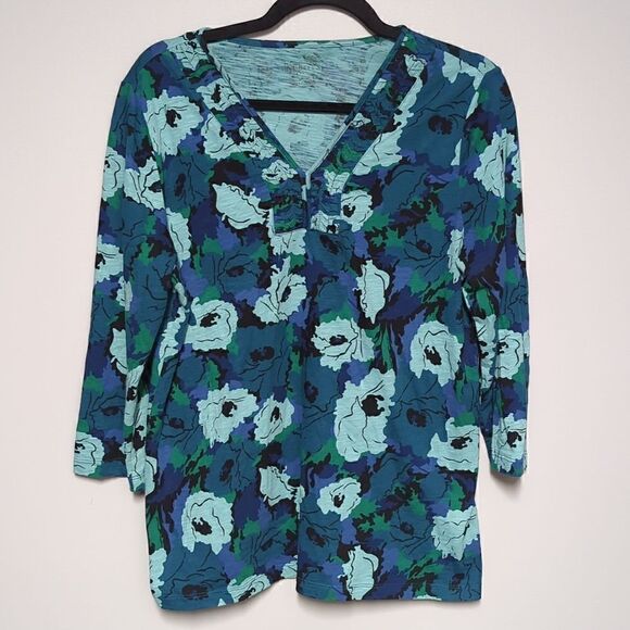 Talbots V Neck Floral Blouse - Picture 1 of 5